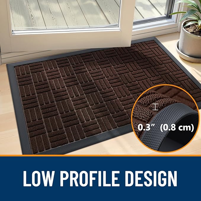 OLANLY Front Door Mat Outside Entrance 71x47, Heavy Duty Sturdy Natural Rubber - Image 5