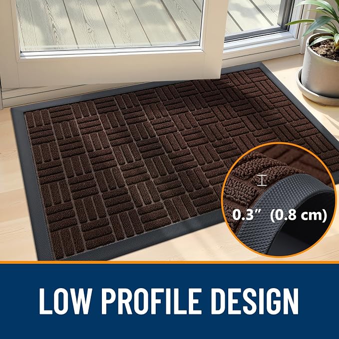 OLANLY Front Door Mat Outside Entrance 35x23, Heavy Duty Sturdy Natural Rubber - Image 5
