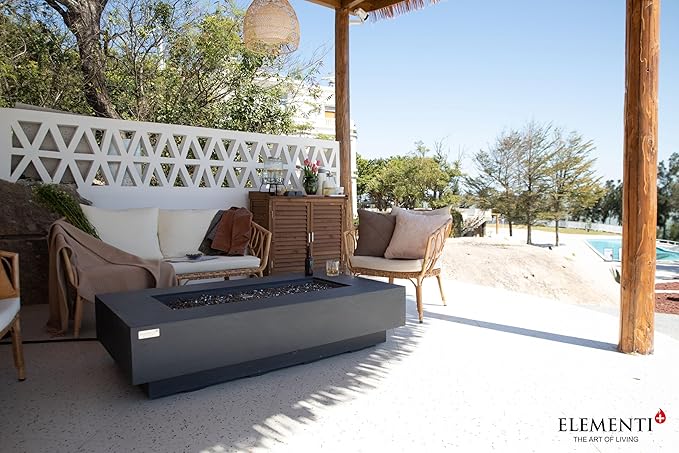 Elementi+ | Bundle Positano Gas Fire Pit Cast Concrete 60" Rectangular Fire - Image 6
