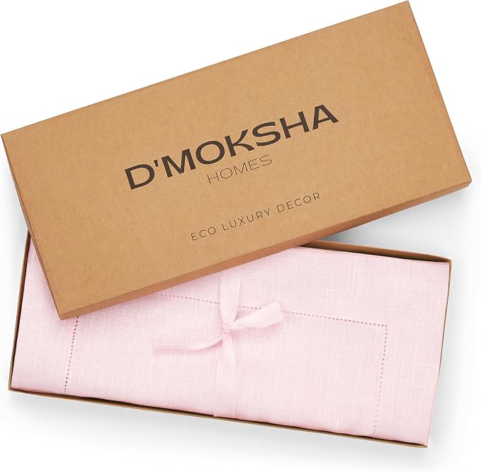 D'Moksha Homes Linen Pastel Pink Table Runner 72 Inches Long - Image 6