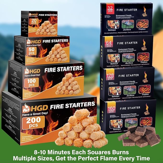HGD Larger 32pcs Fire Starter, Natural Fire Starters - Image 2