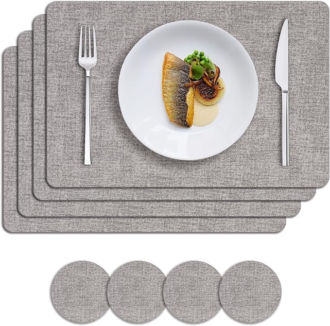 MOSAYT Placemats Set of 4, Heat Resistant Vinyl Place Mats by MOSAYT