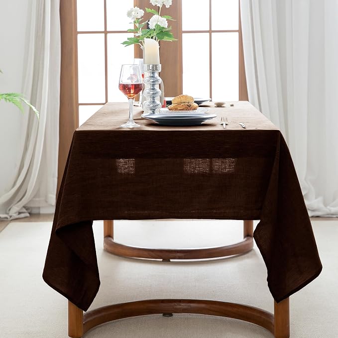 EVERLY 100% Pure Linen Rectangle Tablecloths 60x120Inches - Image 4