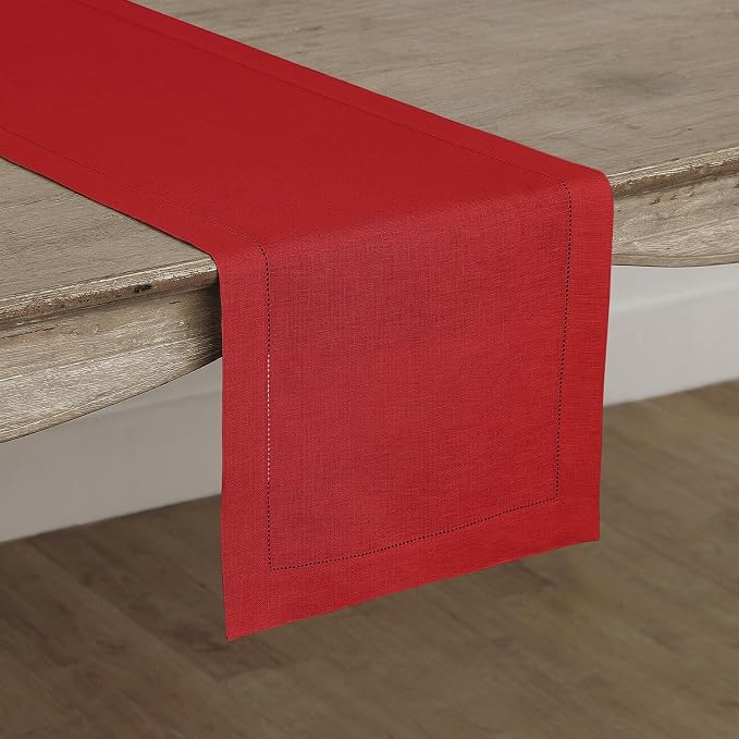 Solino Home Linen Red Table Runner 132 Inches Long - Image 2