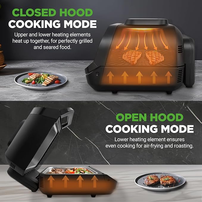 NutriChef Indoor Smokeless Grill | Smart Grill & Air Fryer - Image 3
