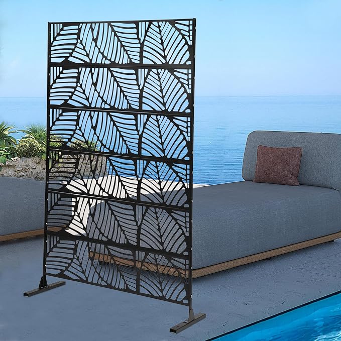 Metal Outdoor Divider 71x40'' Privacy Screens 6 Panels Privacy Fence - Image 3