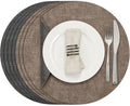 Myir JUN Round Placemats Dual Sided, Faux Leather Place Mats Set of 4 Indoor by MyirJUN