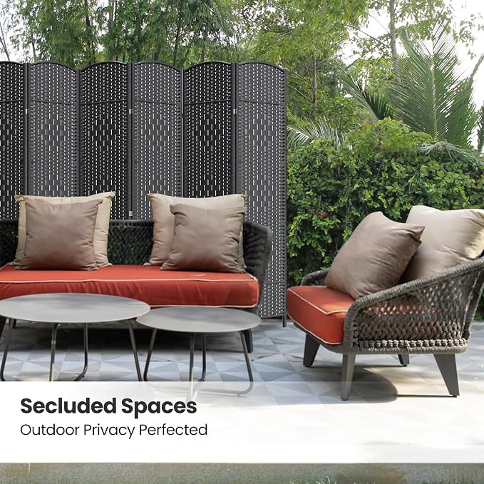 6 Panel Room Divider, 6Ft Folding Privacy Screen, Tall - Image 5