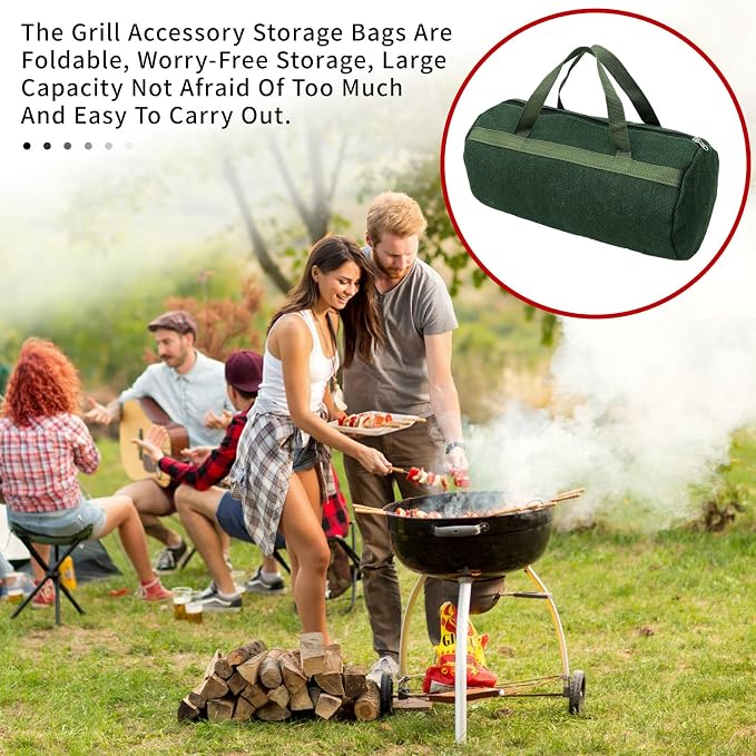 Grill Accessory Storage Bag, Double Zipper Grill Tool Storage Bag, BBQ Tool - Image 5