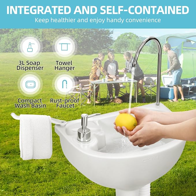 YITAMOTOR Portable Sink 17L Camping Hand Washing Station - Image 2