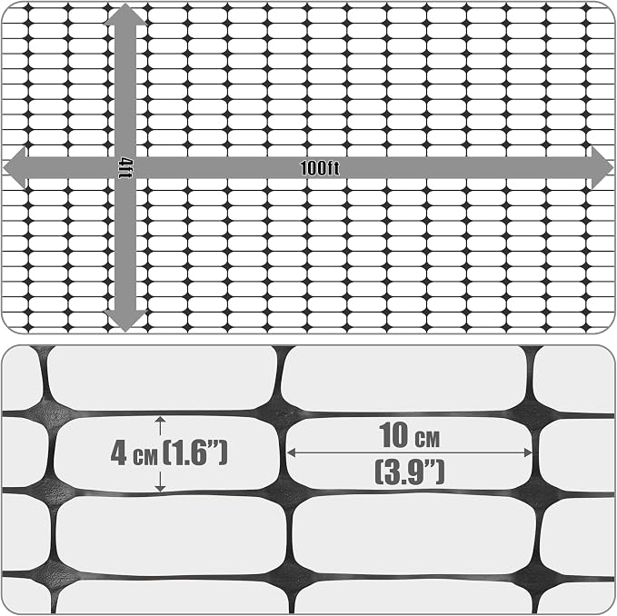 Fencer Wire 4 ft. Safety Fence, 100 ft. Black Plastic Fencing Roll - Image 4