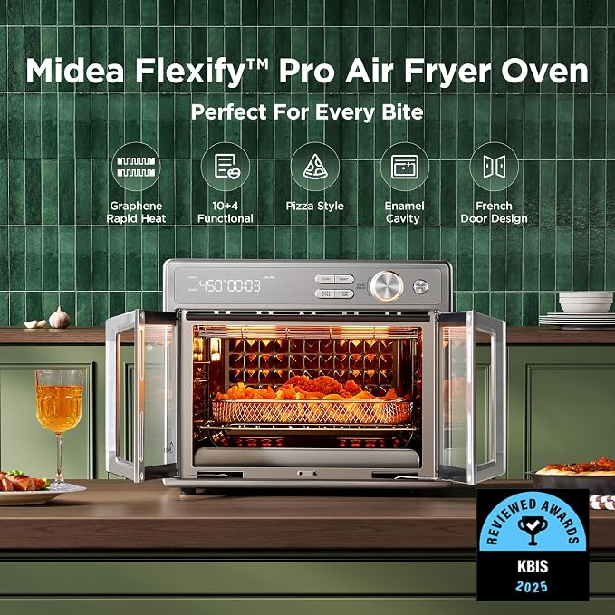 Midea Flexify Pro 10+4 Toaster Oven Air Fryer Combo, Graphene Juicy-Lock Cooking - Image 2