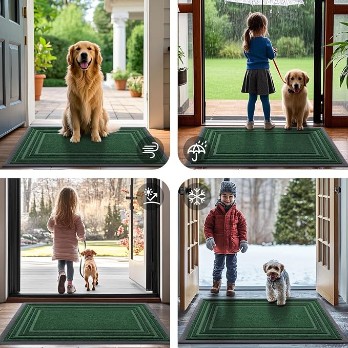 Buganda Front Door Mat Indoor Outdoor Entrance, Non-Slip Natural Rubber Doormats - Image 7