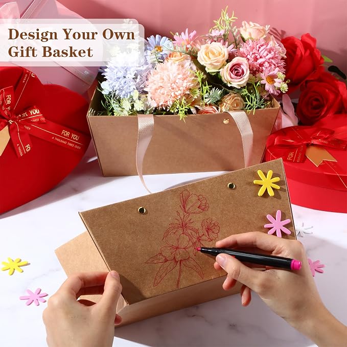 Glenmal 72 Pcs Baskets for Gifts Waterproof Empty Kraft Basket Bulk - Image 6