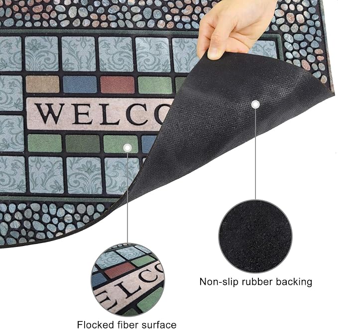 CHICHIC Rectangle Entrance Door Mat Large 18 x 30 Inch Entry Way High Traffic - Image 4