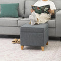 Adeco 17.5" Square Fabric Ottoman by Adeco