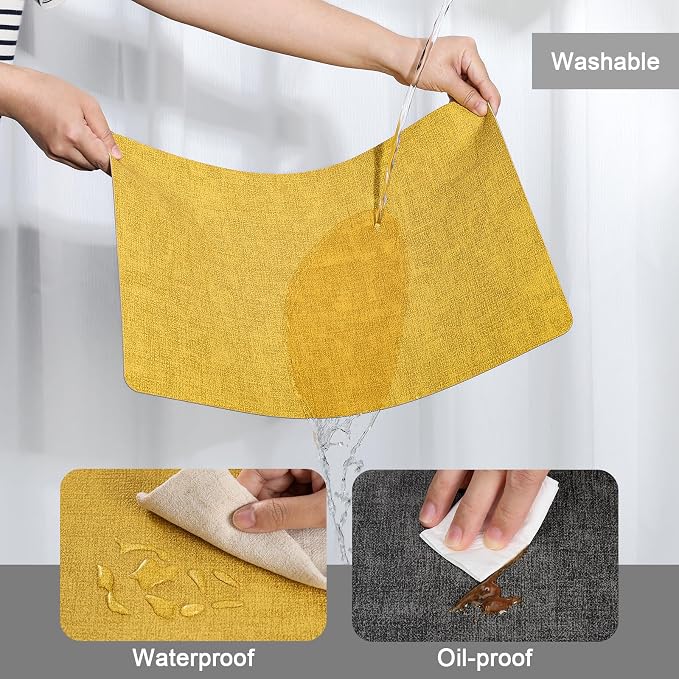 Myir JUN Dual Sided Placemats, Faux Leather Set of 4 - Image 4