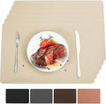 Vinyl Placemats Set of 6 Heat Resistant Easy Clean Non-Slip Place Mats by BxzanDya-LifeSmartMaker
