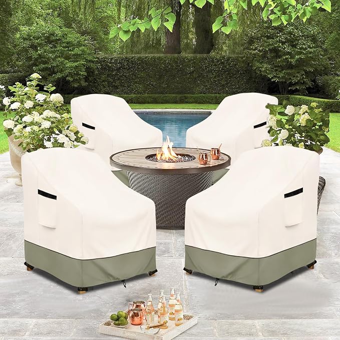 Outdoor Chair Covers 4 Pack 28 W x 31 D x 36 H inches, 600D Heavy Duty - Image 5