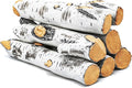 Gas Fireplace Logs, Birch Logs 7pcs Fake Fireplace Insert, Faux Ceramic White by Uniflasy