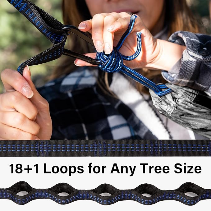 Hammock for Camping, Double Nylon Hammock with Tree Straps