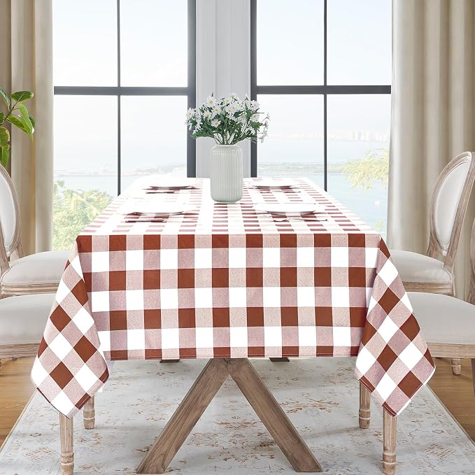 Softalker Gingham Checkered Tablecloth Rectangle - Image 8