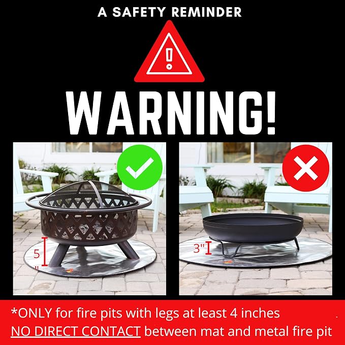 36" Fire Pit Protector for Deck or Patio, Thick Heat Resistant Deflector - Image 6
