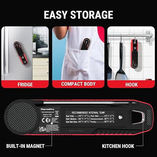 ThermoPro Lightning 1-Second Instant Read Meat Thermometer, Kitchen Food - Image 7