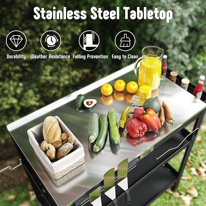31.5"x18" Outdoor Grill Cart - Image 3