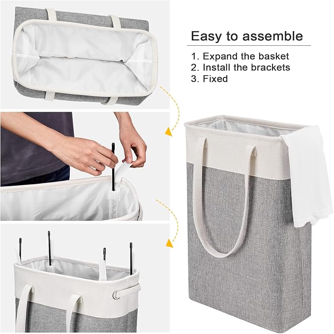 Collapsible Laundry Baskets Double Laundry Hampers Large Foldable Laundry - Image 7