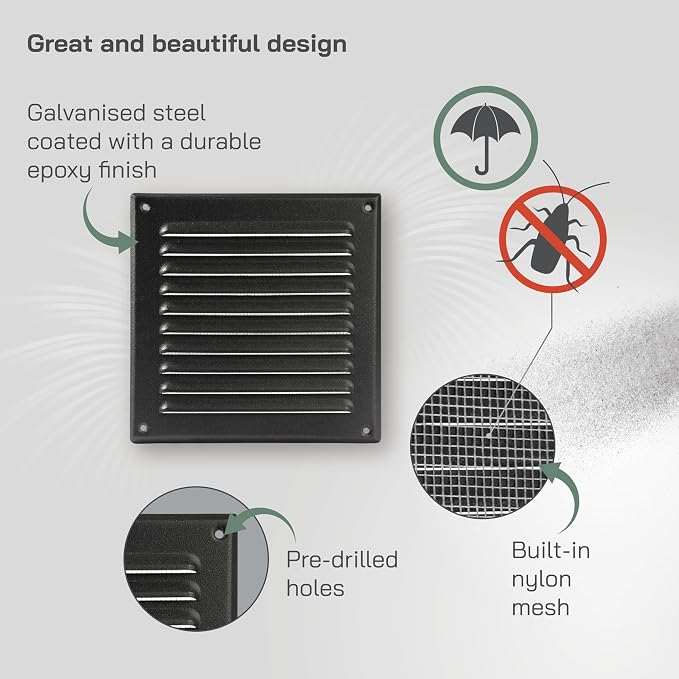 Vent Systems 6 x 6 Inch Black Vent Cover - Image 3