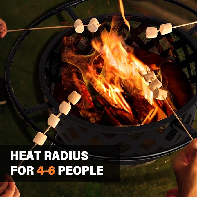 Red Mountain Valley 30'' Outdoor Wood Burning Fire Pit, 2-in-1 Large Round Fire - Image 6