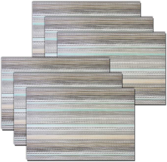 Colorful Placemats Set of 6, Non-Slip Heat-Insulation Table Placemats Easy to by PandaPalm