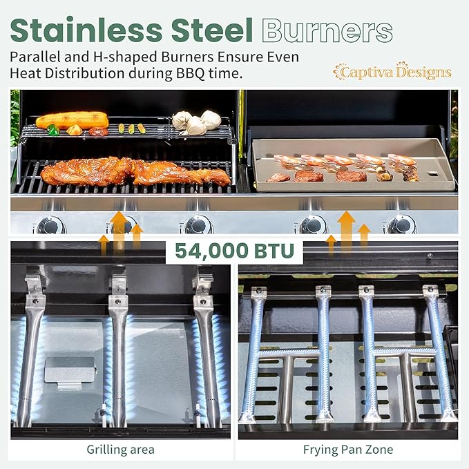 Captiva Designs Propane Gas Griddle Grill Combo - Image 5