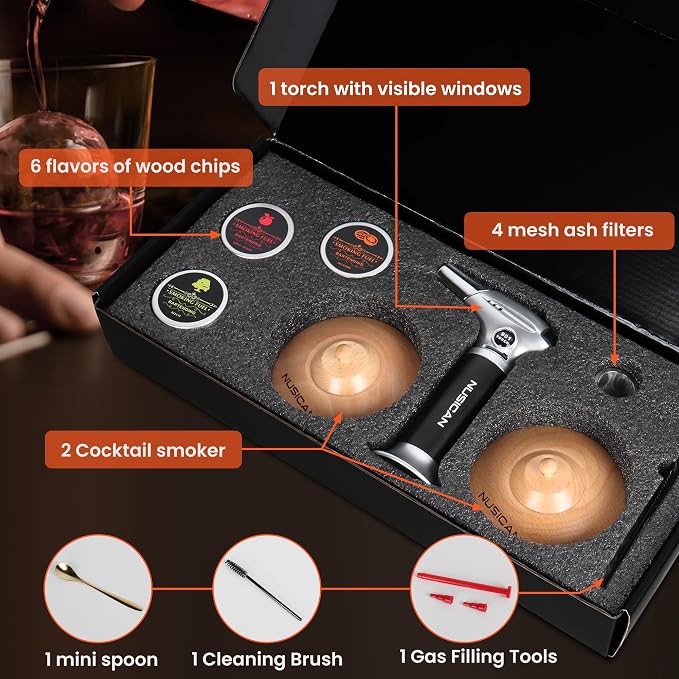 Cocktail Smoker Kit with Torch, 6 Flavors Wood Chips - Image 5