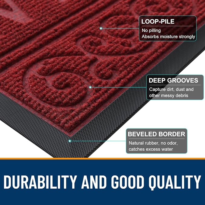 OLANLY Welcome Door Mat Indoor Outdoor Entrance, Heavy Duty Sturdy Front Door - Image 8