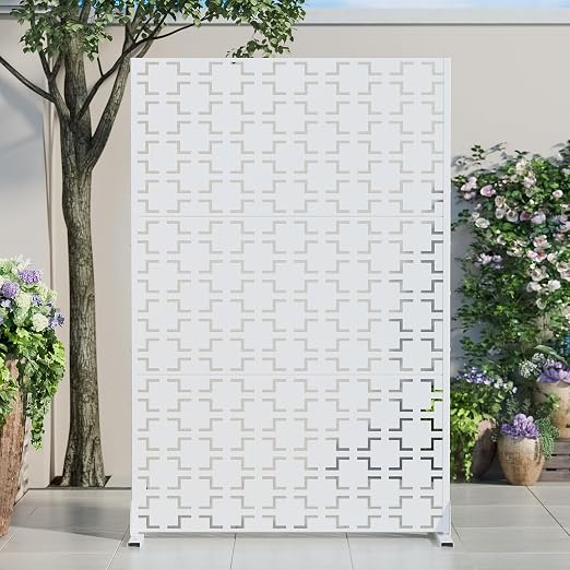 Casaphoria 72" H x 47" W Metal Outdoor Privacy Screen, Freestanding Decorative by Casaphoria