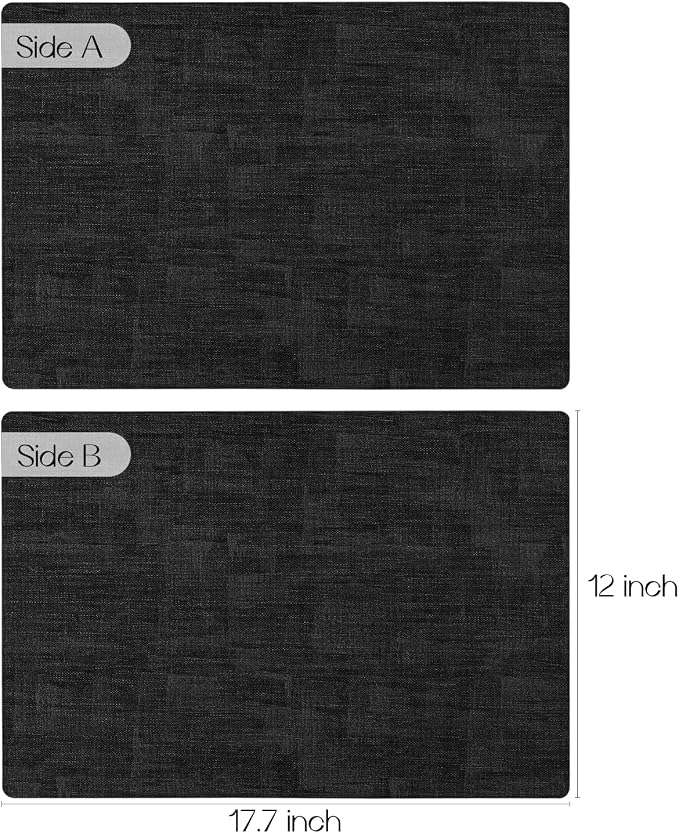Romanstile Reversible Vinyl Placemats Set of 4, Faux Leather 100% Waterproof - Image 2
