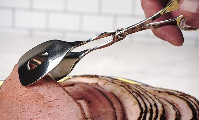 Stainless Steel Serving Tongs with Acrylic Handle Inserts, 10-Inch