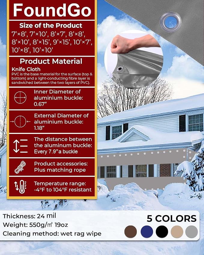 FoundGo 10'Hx07'W Vinyl Curtains - Image 4