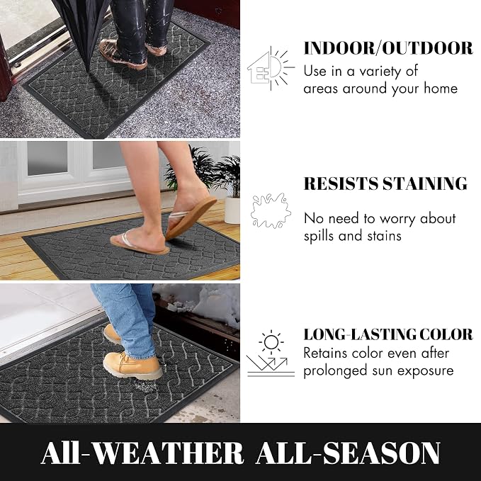 Yimobra Large Door Mat 36x24, All-Season Waterproof Doormat Outdoor Entrance - Image 3