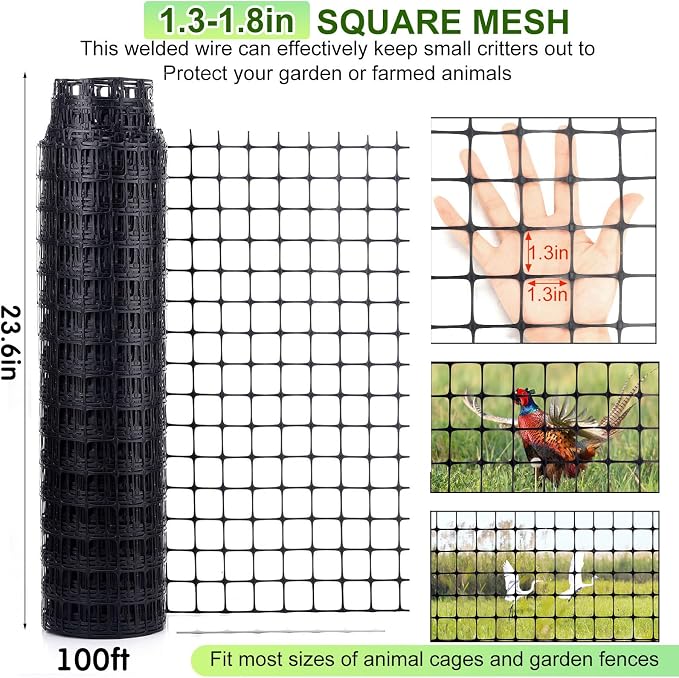 Windyun 2 Roll 100 ft 200 ft in Total Plastic Mesh Fence Roll Safety - Image 2