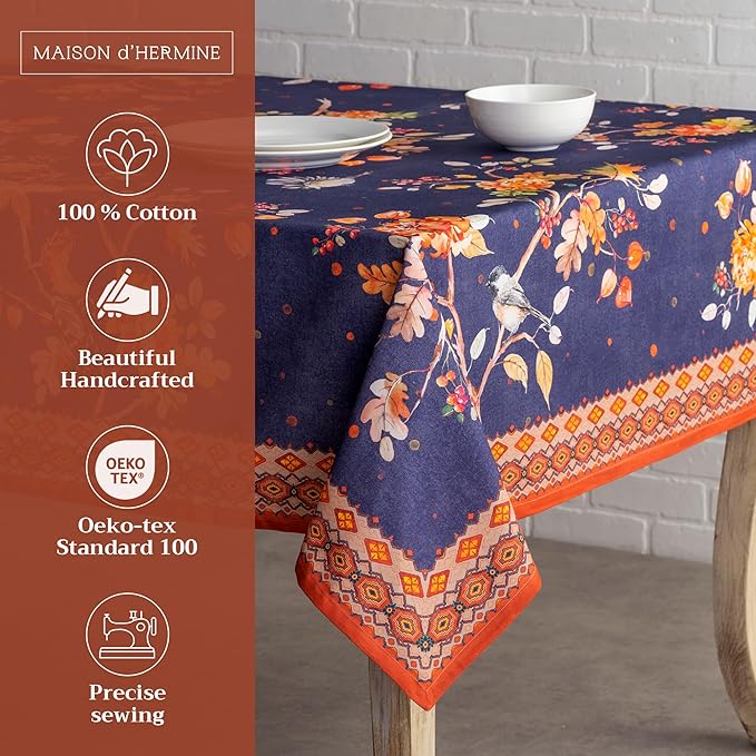 Maison d' Hermine Table Cloth Rectangle Table 100% Cotton 54 x 72 Inches Fall - Image 2