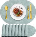 ADRIMER Placemats, Heat Resistant Oval Placemats Set of 8 Washable 12 x 17 Inch by Adrimersdreamistobeanindispensablecompanioninyourlife