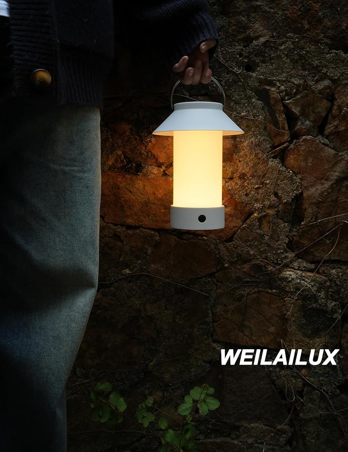 Rechargeable Outdoor Lantern Waterproof, Dimmable Warm White & Flickering Flame - Image 2