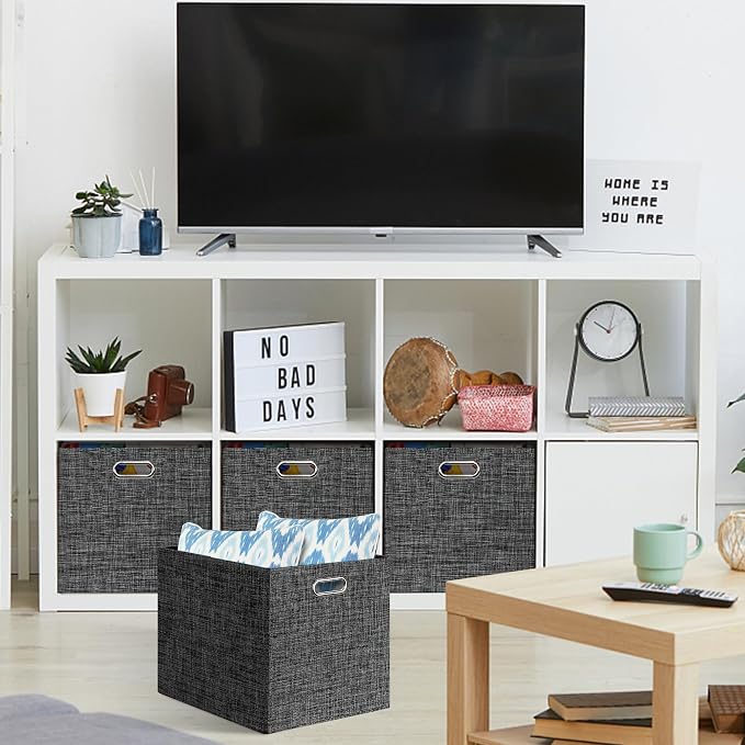 Posprica 13x15x13in Collapsible Storage Bins, Fabric Foldable Cube Storage Boxes - Image 3