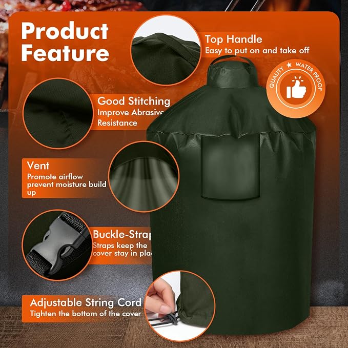 Grill Cover for Large Green Egg, Outdoor Cover - Image 5