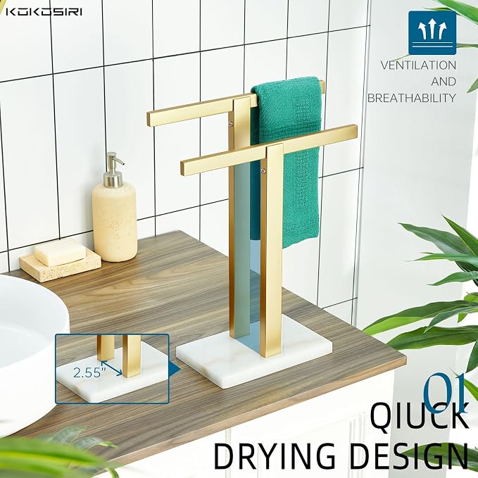 KOKOSIRI Hand Towel Bars Standing Towel Rack - Image 4
