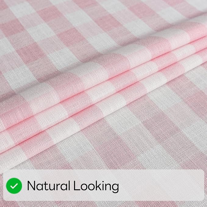 Gingham Table Cloth for Rectangle Tables Pink Checkered Plaid Tablecloth Heavy - Image 4