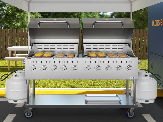 72 in. 10-Burner Commercial Outdoor Propane Gas Grill - Image 5